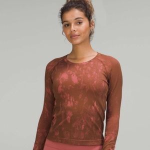 Lululemon shadow bloom roasted brown brier LS long sleeve swiftly top race 2.0